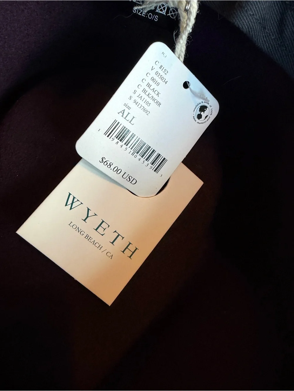 Wyeth Free People Purple Western Hat Cowgirl Bohemian Rustic One Size NWT